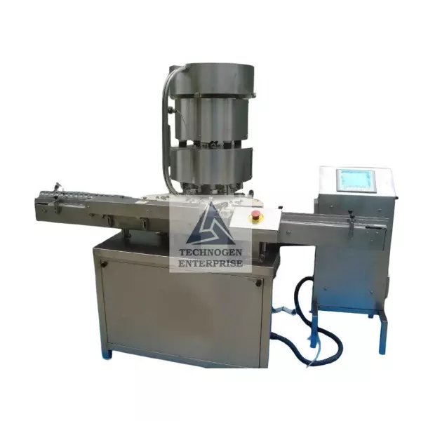Pharmaceutical vial cap sealing machinery